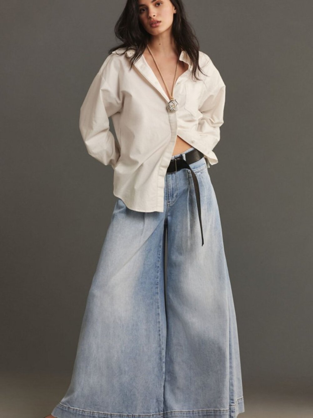 Anthropologie Pilcro Mid-Rise Wide Leg Palazzao Jeans - 28 - Light - Picture 8 of 9